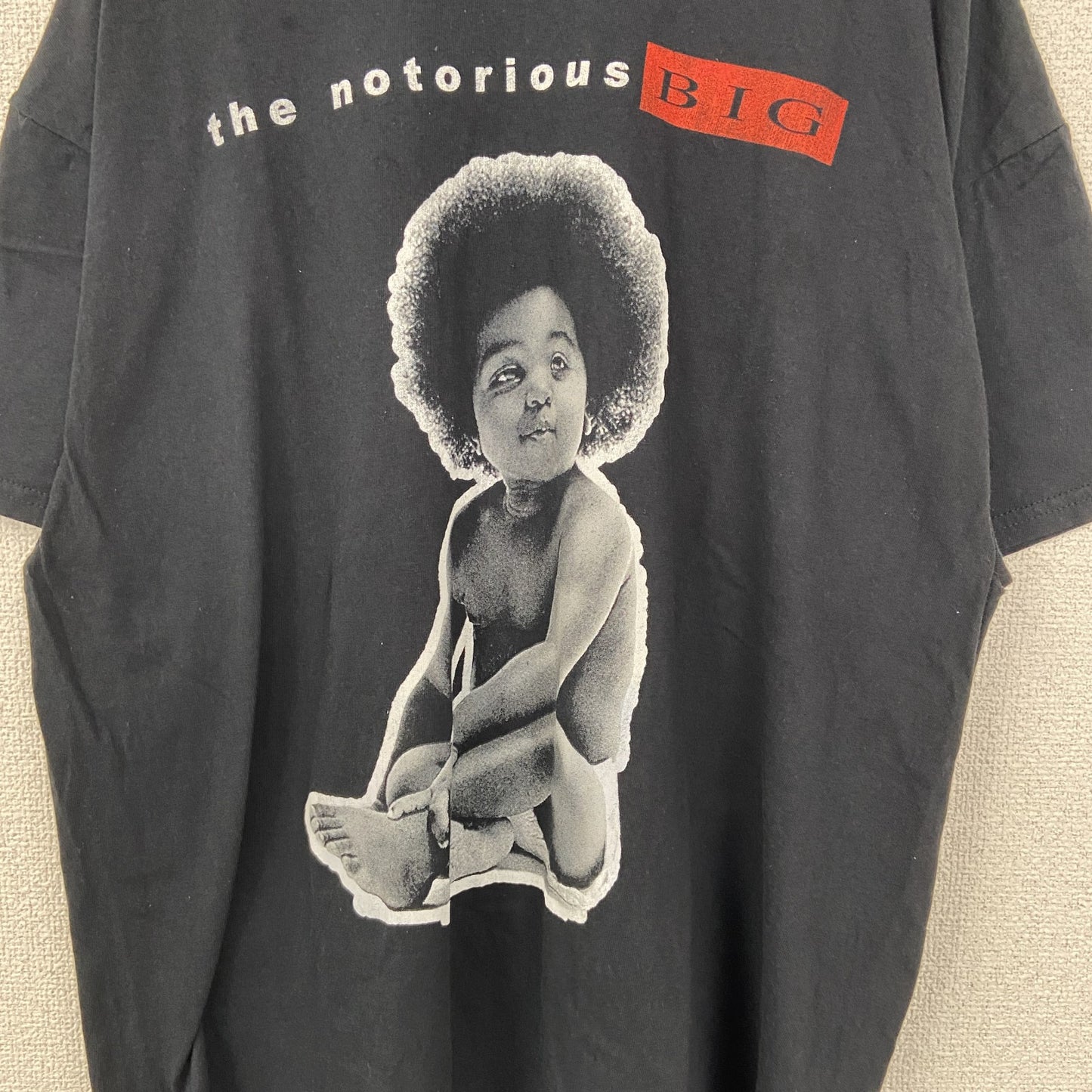 古着 used　B.I.G.　半袖プリントTシャツ　the notorious　赤ちゃん　BIGGIE　名盤　黒　XLサイズ