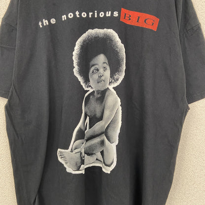 古着 used　B.I.G.　半袖プリントTシャツ　the notorious　赤ちゃん　BIGGIE　名盤　黒　XLサイズ