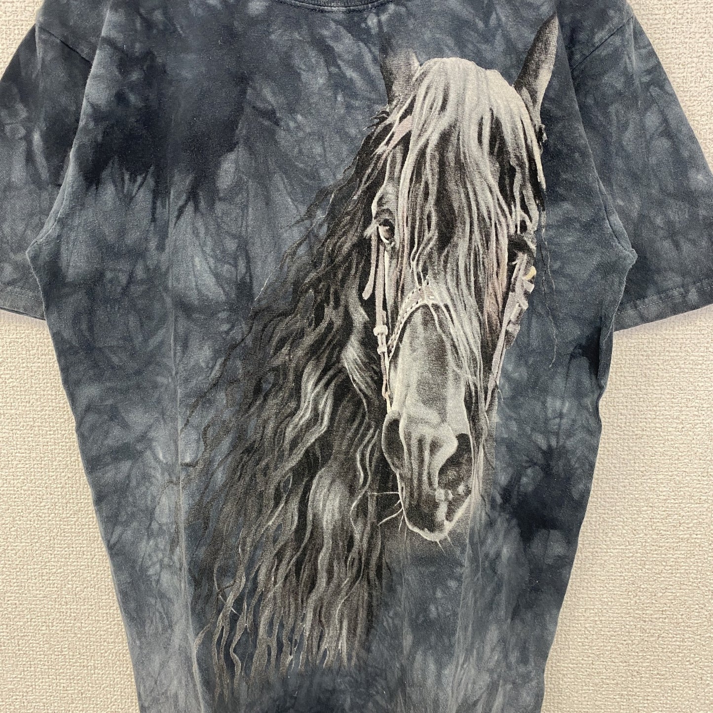 古着 used　THE MOUNTAIN　ザマウンテン　半袖プリントTシャツ　馬　ホース　動物　アニマル　青　ブルー　Sサイズ