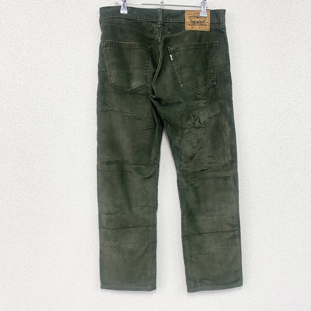 Levi's　リーバイス　505　コーデュロイパンツ　ジップフライ　緑　グリーン　W34サイズ
