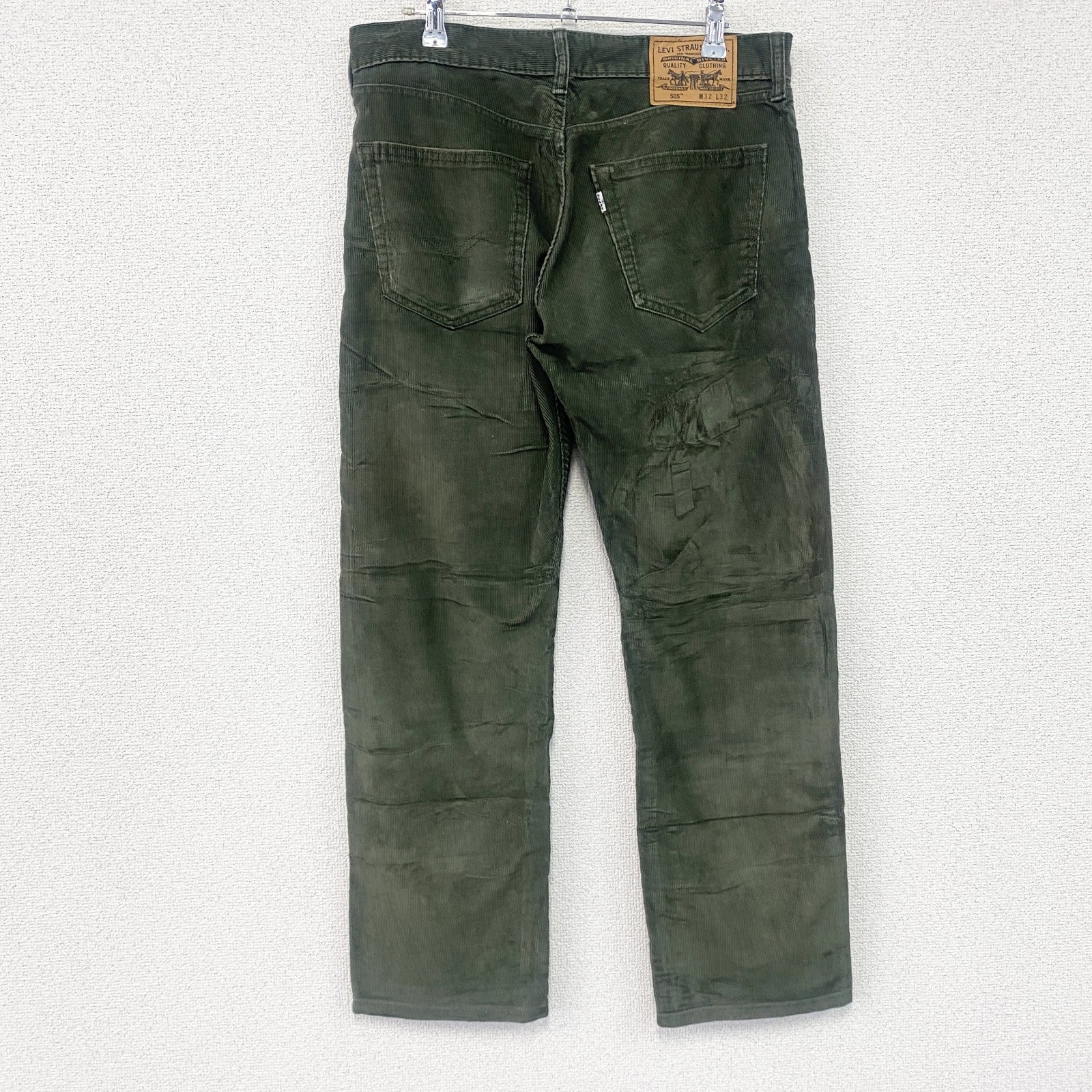 Levi's　リーバイス　505　コーデュロイパンツ　ジップフライ　緑　グリーン　W34サイズ