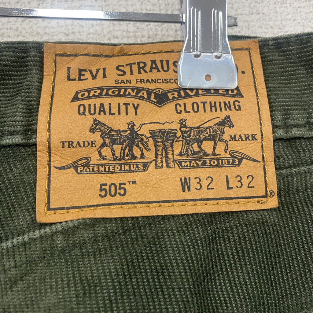 Levi's　リーバイス　505　コーデュロイパンツ　ジップフライ　緑　グリーン　W34サイズ