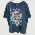 古着 used　collectlon plmkle　半袖プリントTシャツ　虎　トラ　タイガー　動物　アニマル　ネイビー　Mサイズ
