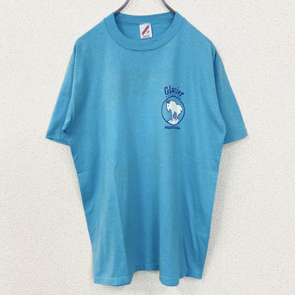 古着 used　JERZEES　ジャージーズ　半袖プリントTシャツ　羊　カジュアル　ブルー　シングルステッチ　90s　Lサイズ