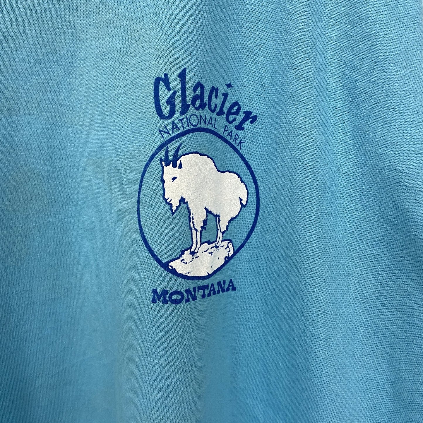古着 used　JERZEES　ジャージーズ　半袖プリントTシャツ　羊　カジュアル　ブルー　シングルステッチ　90s　Lサイズ
