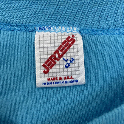 古着 used　JERZEES　ジャージーズ　半袖プリントTシャツ　羊　カジュアル　ブルー　シングルステッチ　90s　Lサイズ