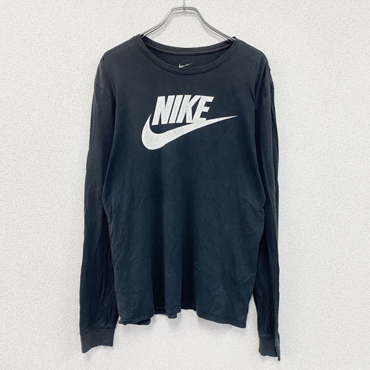 NIKE　ナイキ　長袖Tシャツ/ロンT　フェード　スウッシュ　デカロゴ　黒　ブラック　Lサイズ