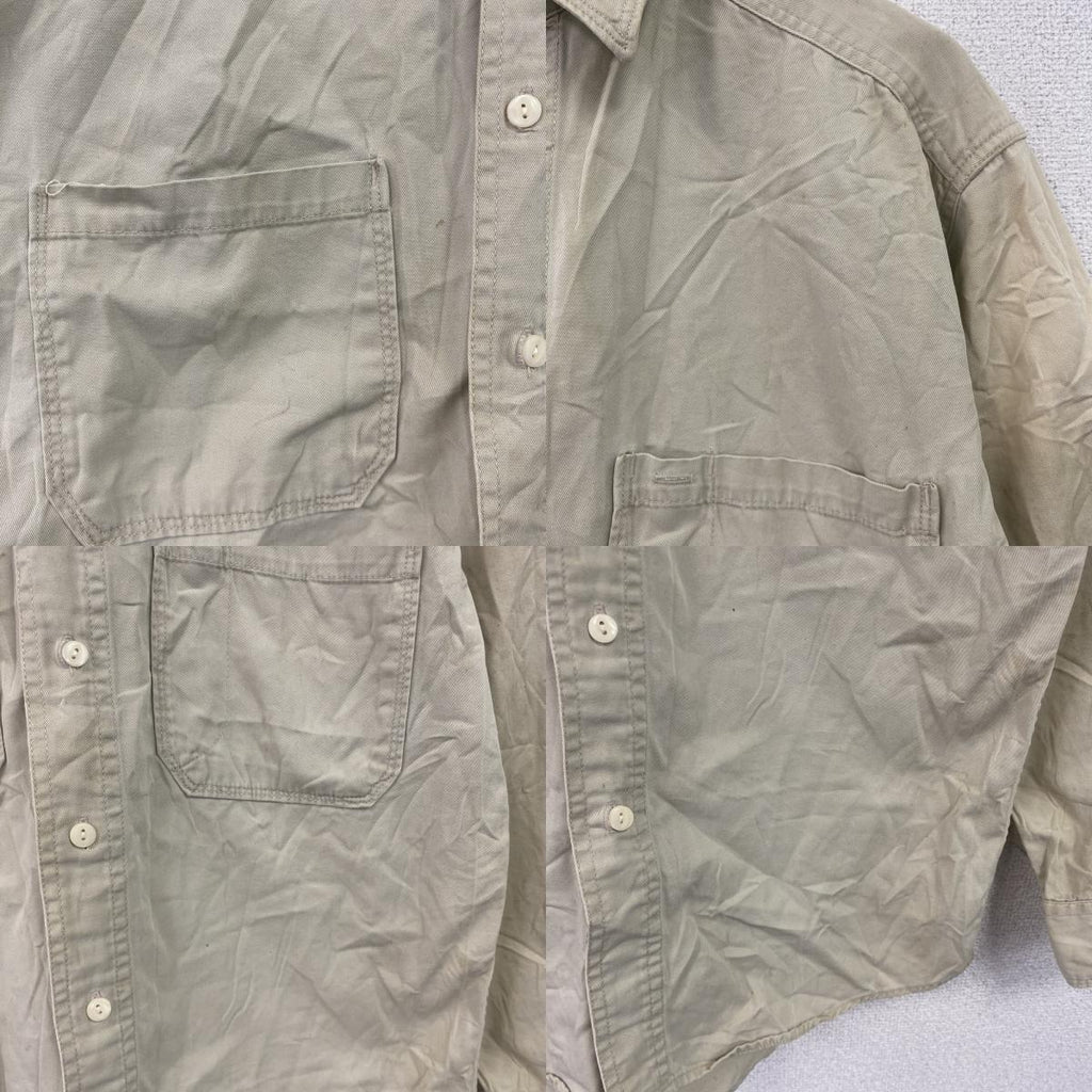 ～90s　OLD GAP　オールドギャップ　長袖シャツ　ヴィンテージ　ベージュ　Sサイズ