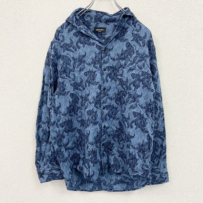 MEN'S BIGI　メンズビギ　長袖シャツ　花柄シャツ　青　ブルー　03サイズ
