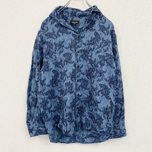 MEN'S BIGI　メンズビギ　長袖シャツ　花柄シャツ　青　ブルー　03サイズ