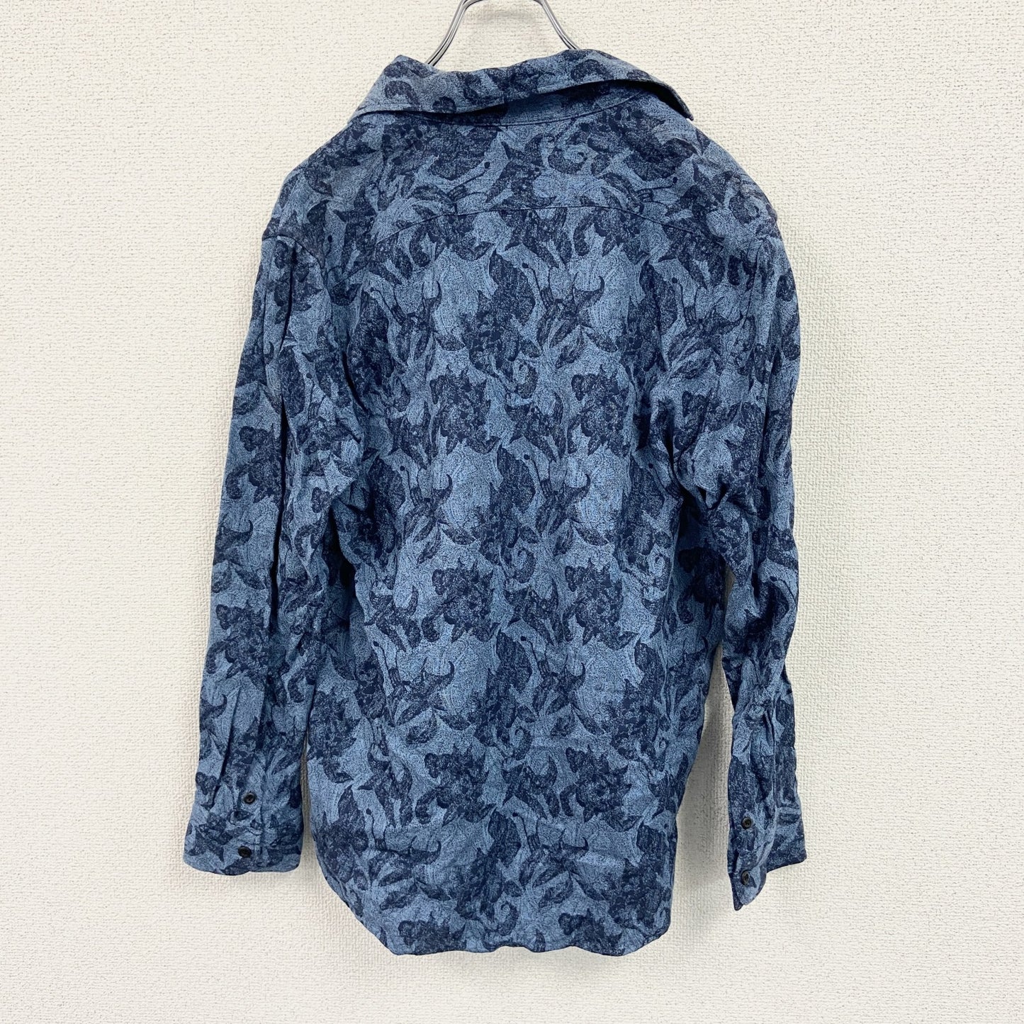 MEN'S BIGI　メンズビギ　長袖シャツ　花柄シャツ　青　ブルー　03サイズ