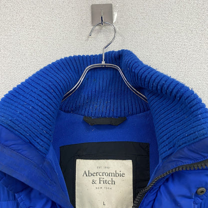 Abercrombie＆Fitch　アバクロンビー＆フィッチ　中綿ベスト　比翼仕立て　青　ブルー　Lサイズ