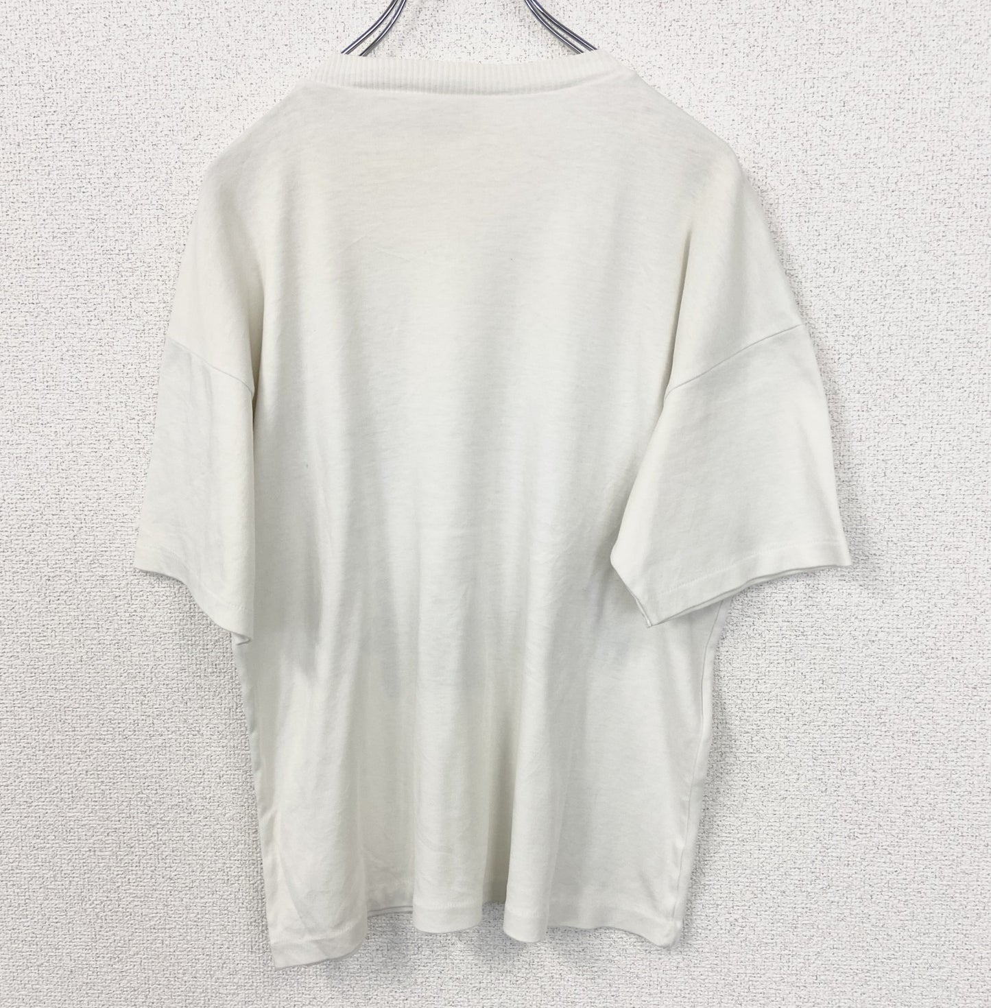 古着 used　半袖プリントTシャツ　船　海　景色　カジュアルデザイン　白　ホワイト　シングルステッチ　90s　Mサイズ