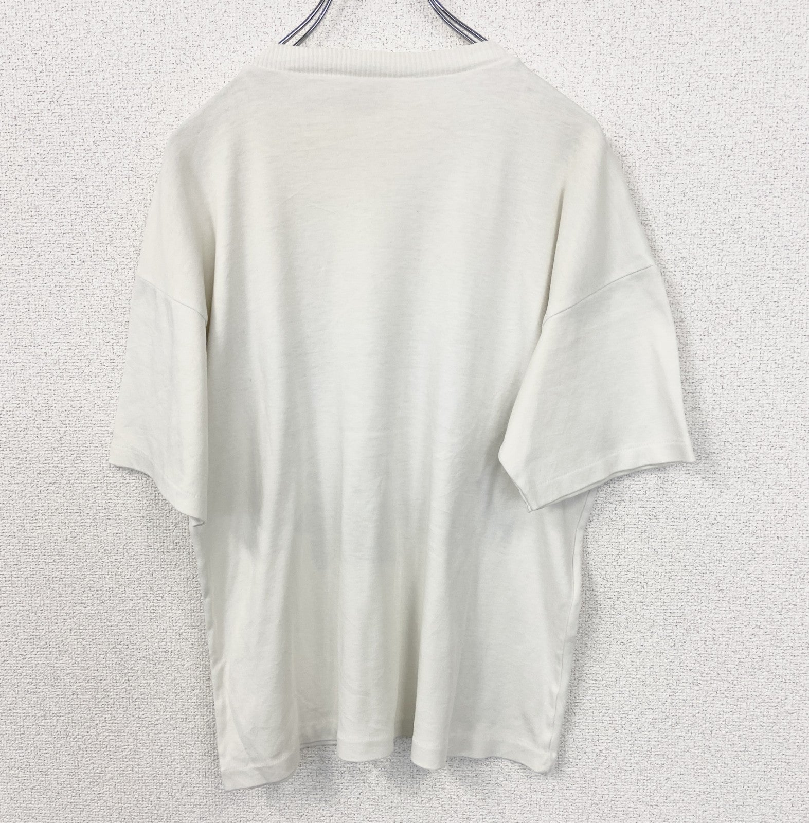 古着 used　半袖プリントTシャツ　船　海　景色　カジュアルデザイン　白　ホワイト　シングルステッチ　90s　Mサイズ