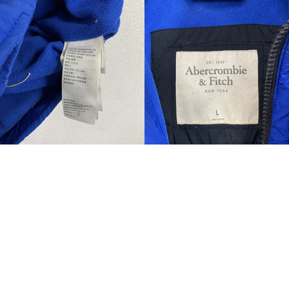 Abercrombie＆Fitch　アバクロンビー＆フィッチ　中綿ベスト　比翼仕立て　青　ブルー　Lサイズ