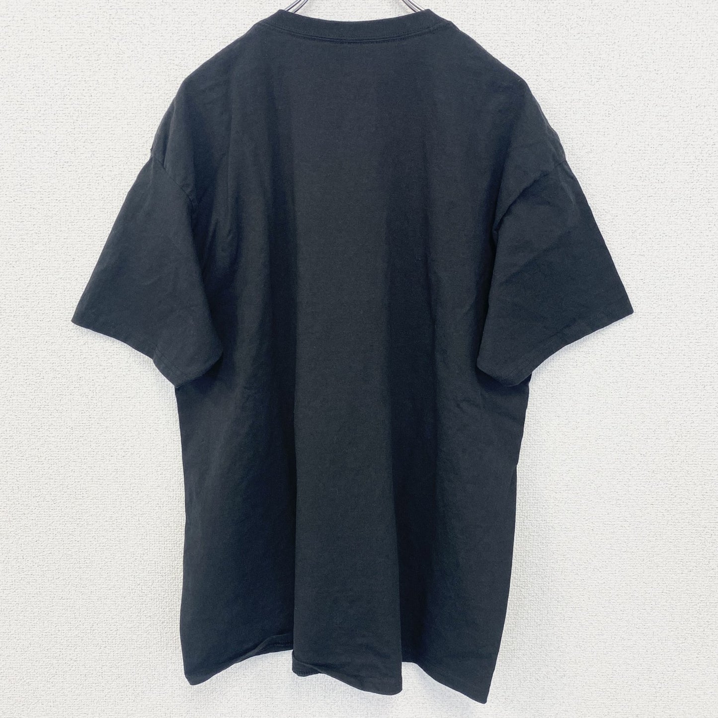 古着 used　Hanes 　ヘインズ　半袖プリントTシャツ　ドラマー　キャラクター　ドラム　黒　ブラック　XLサイズ
