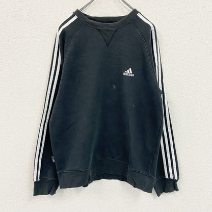 adidas　アディダス　スウェット/トレーナー　フロントロゴ　黒　ブラック　Lサイズ