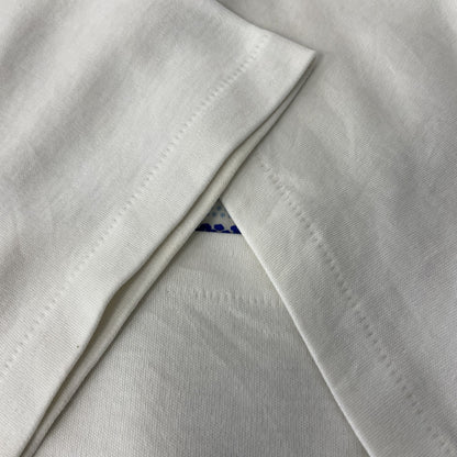 古着 used　半袖プリントTシャツ　船　海　景色　カジュアルデザイン　白　ホワイト　シングルステッチ　90s　Mサイズ