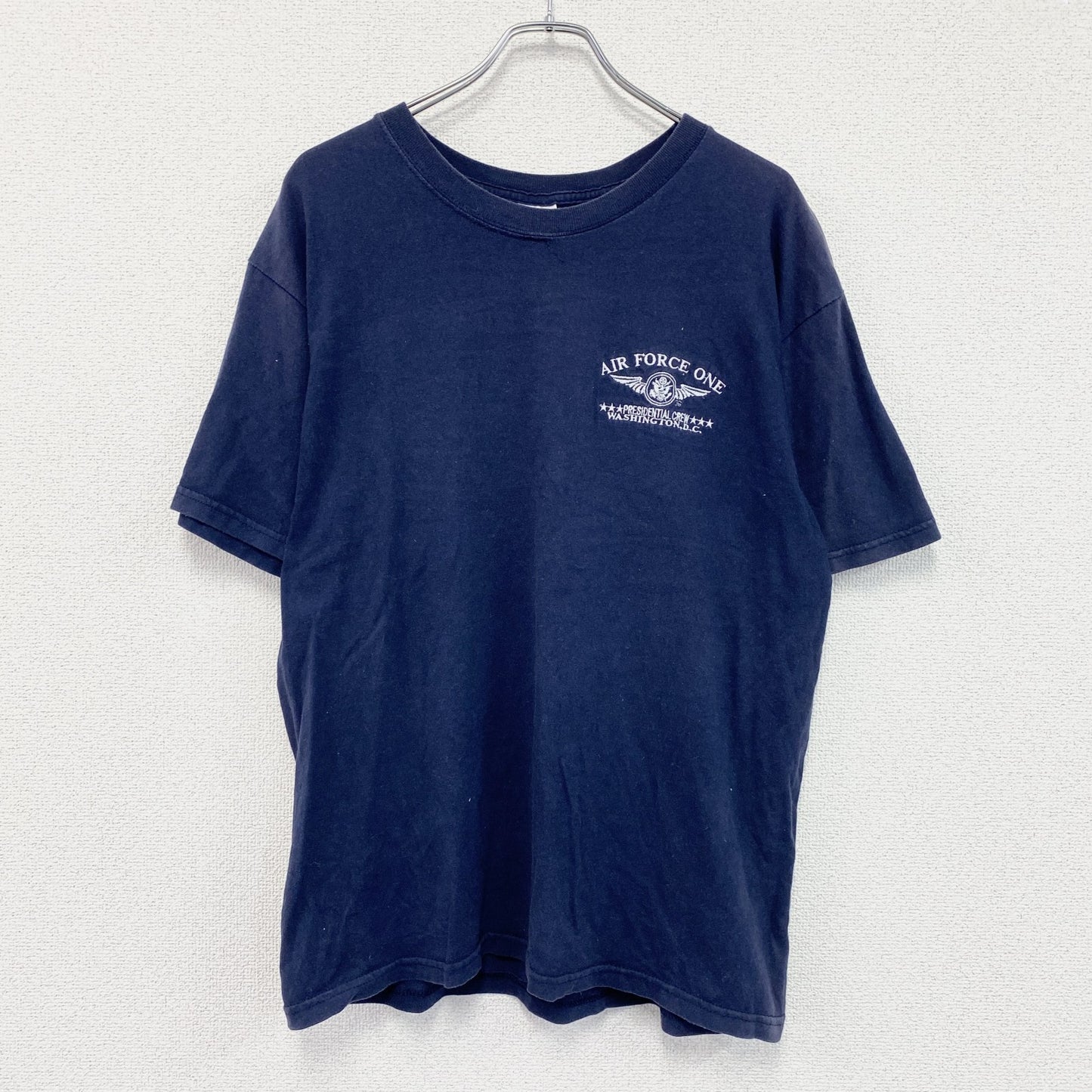 00s　GILDAN　ギルダン　Air Force One　USAF　半袖プリントTシャツ　アーチプリント　ヴィンテージ　紺　ネイビー　Lサイズ