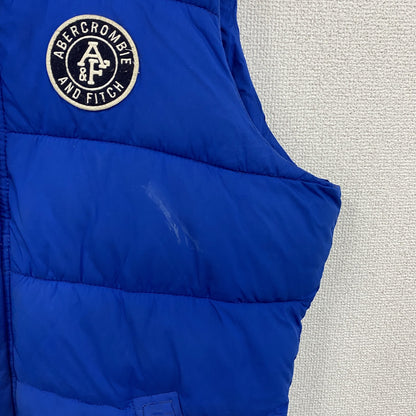 Abercrombie＆Fitch　アバクロンビー＆フィッチ　中綿ベスト　比翼仕立て　青　ブルー　Lサイズ
