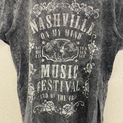 古着 used　papaya　半袖プリントTシャツ　NASHVILLE　ナッシュビル　Y2K　音楽　グレー　10サイズ
