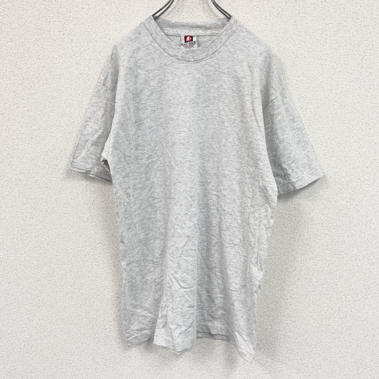 BAY SIDE　ベイサイド　半袖プリントTシャツ　霜降りグレー　Lサイズ