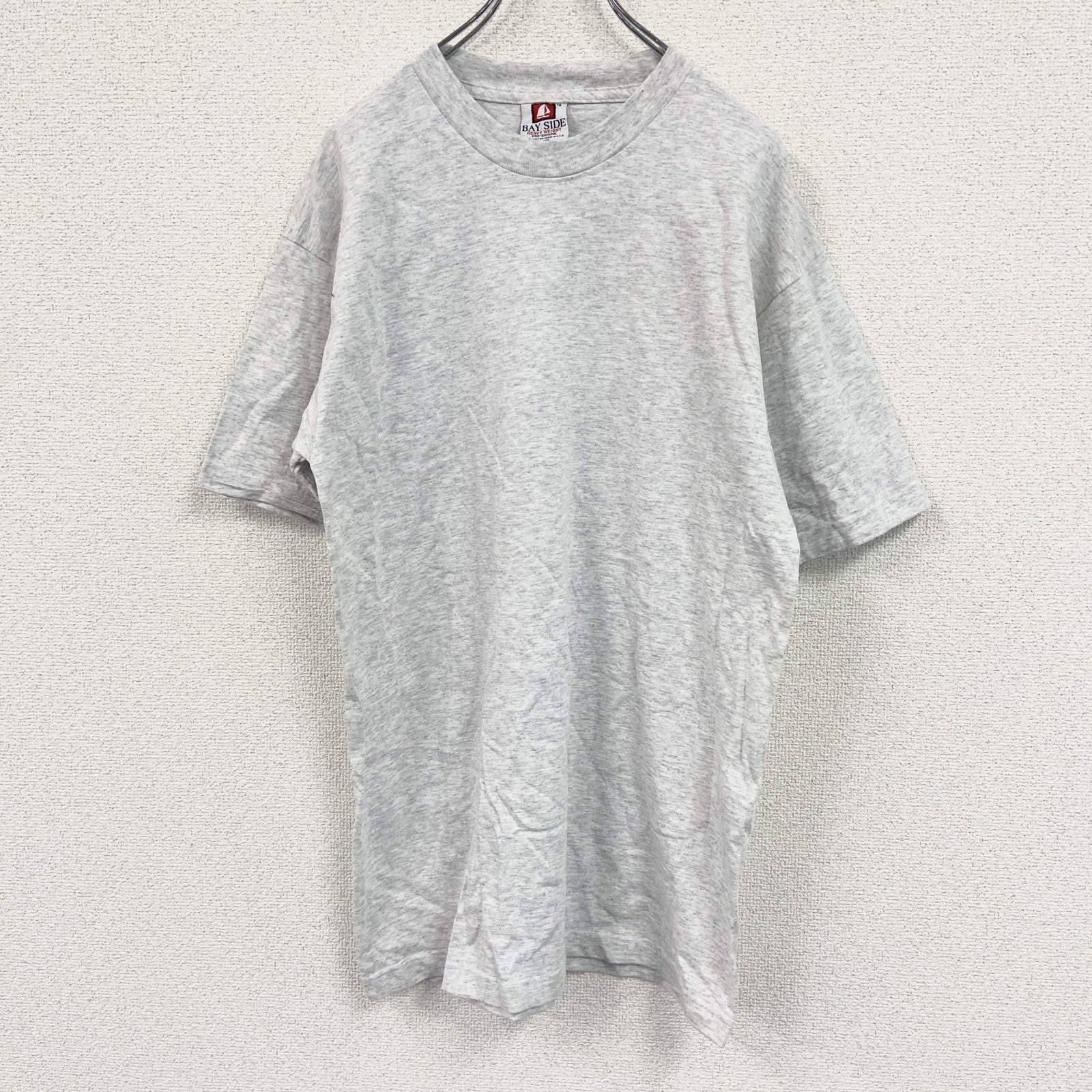 BAY SIDE　ベイサイド　半袖プリントTシャツ　霜降りグレー　Lサイズ