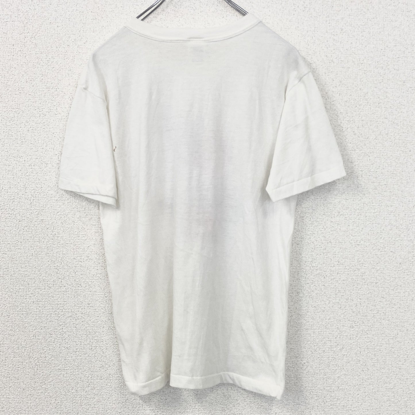 古着 used　OCEAN　半袖プリントTシャツ　ハイビスカス　カジュアルデザイン　白　シングルステッチ　90s　Mサイズ