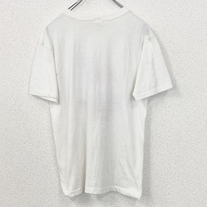 古着 used　OCEAN　半袖プリントTシャツ　ハイビスカス　カジュアルデザイン　白　シングルステッチ　90s　Mサイズ