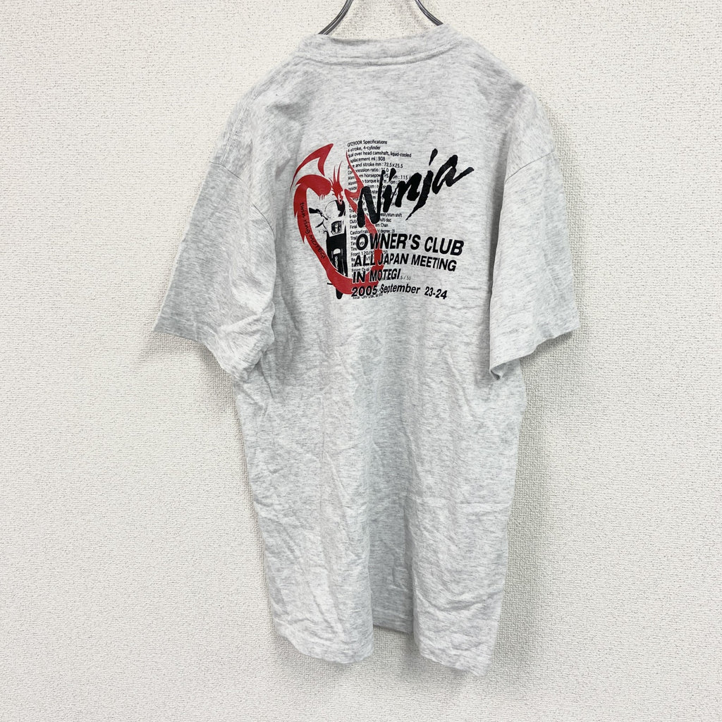 BAY SIDE　ベイサイド　半袖プリントTシャツ　霜降りグレー　Lサイズ