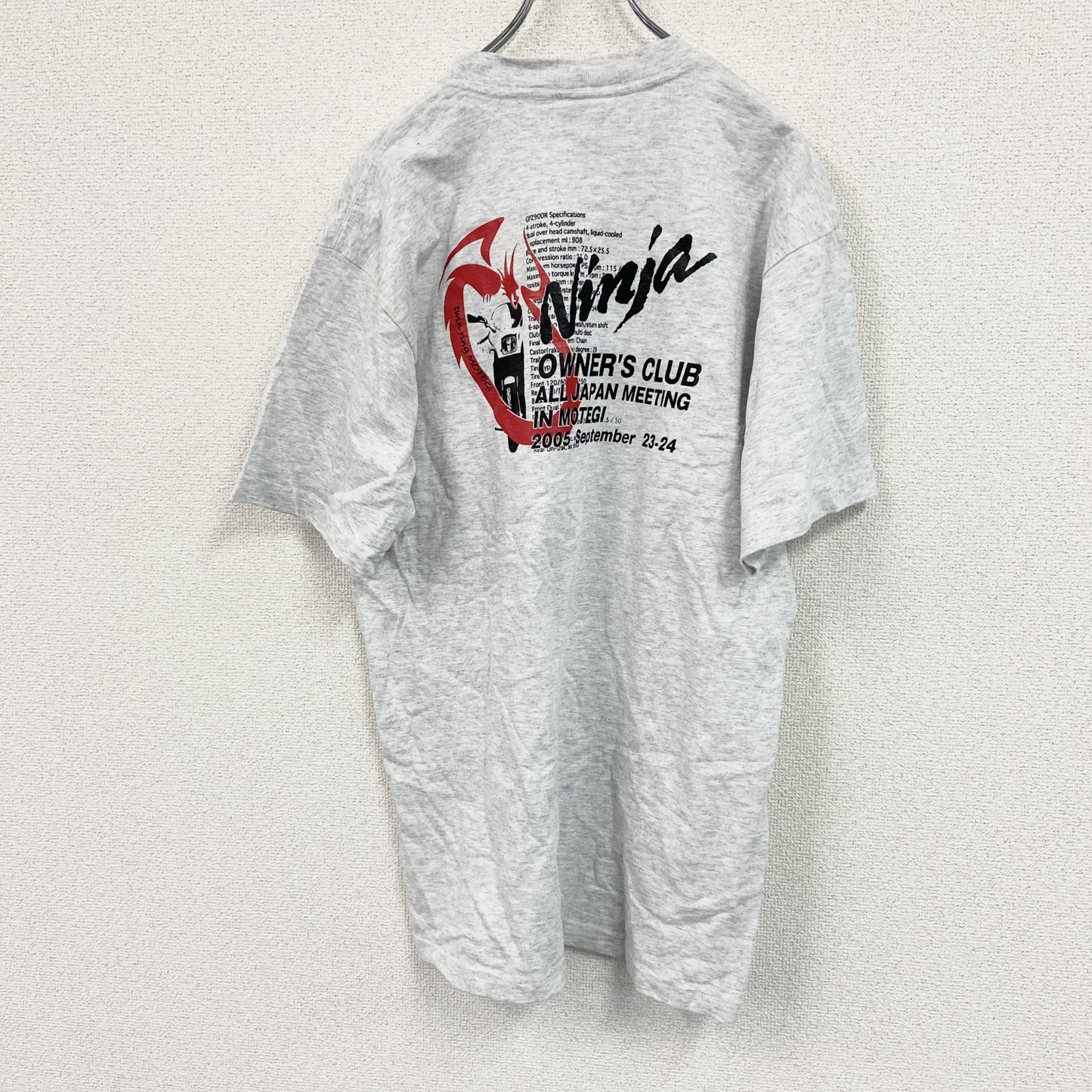 BAY SIDE　ベイサイド　半袖プリントTシャツ　霜降りグレー　Lサイズ