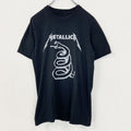 古着 used　METALLICA　メタリカ　半袖バンドプリントTシャツ　蛇　ロゴT　カジュアルデザイン　黒　ブラック　Mサイズ