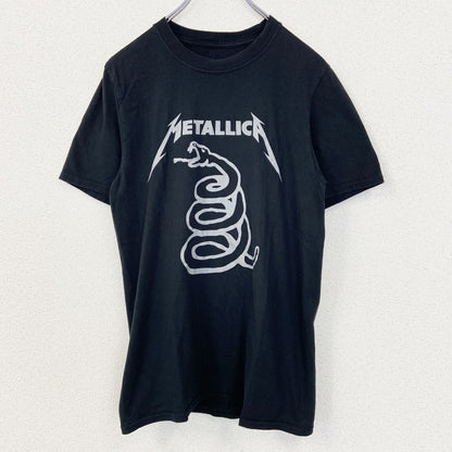 古着 used　METALLICA　メタリカ　半袖バンドプリントTシャツ　蛇　ロゴT　カジュアルデザイン　黒　ブラック　Mサイズ