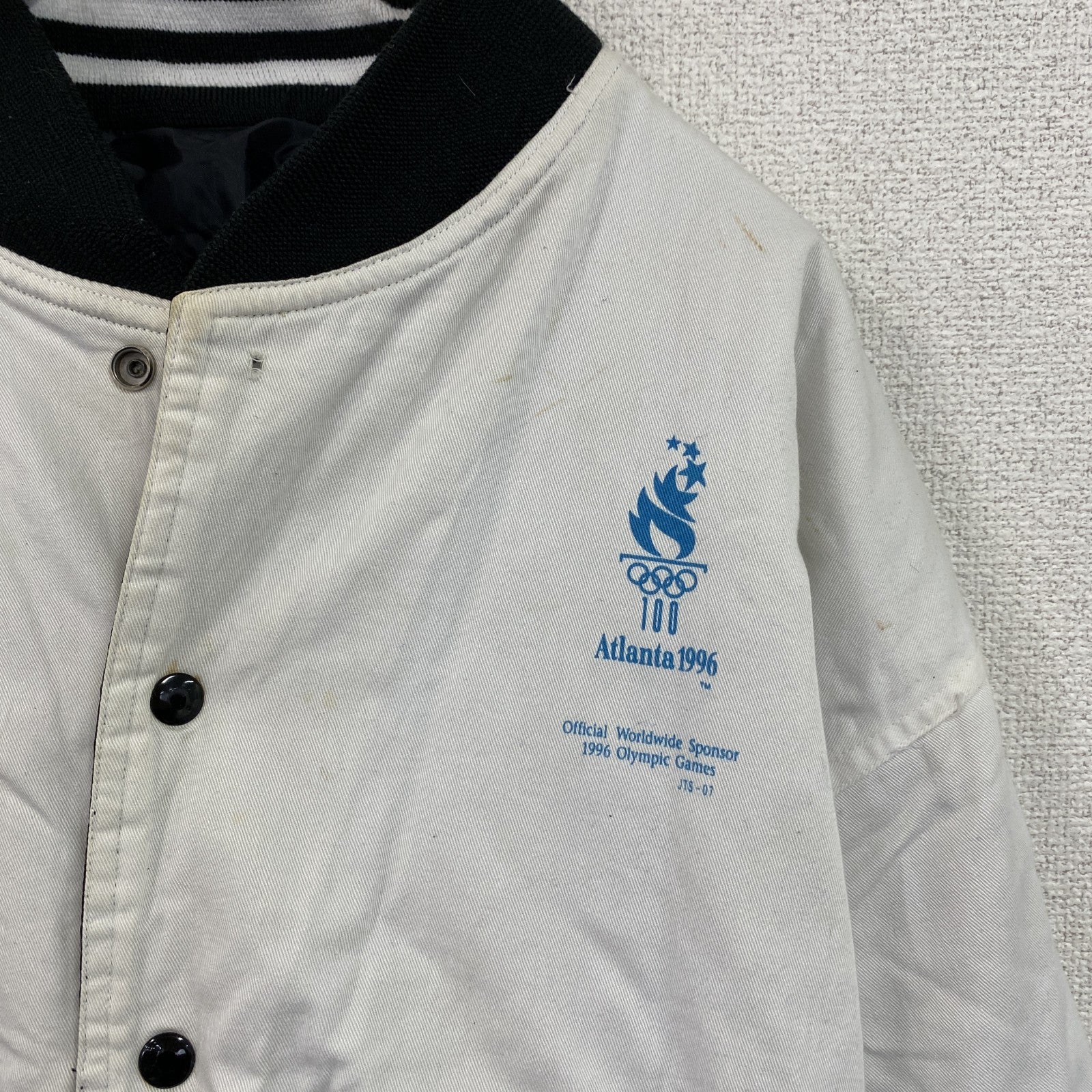 90s　アトランタオリンピック1996　Panasonic　スタジャン　リバーシブル　ホワイト　ブラック　XLサイズ
