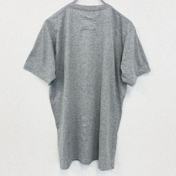 古着 used　TWO　TONE　半袖プリントTシャツ　ドクロ　スカル　ビッグプリント　レトロデザイン　グレー　Lサイズ