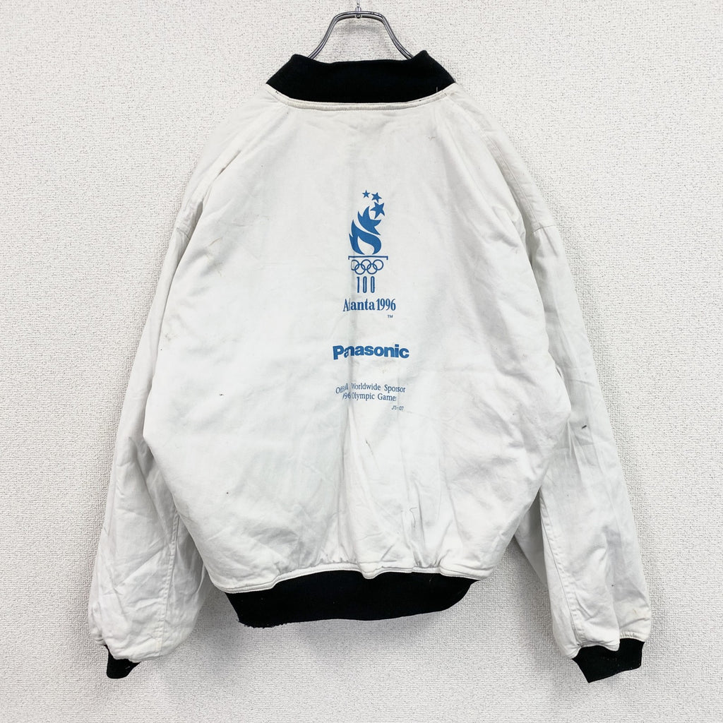 90s　アトランタオリンピック1996　Panasonic　スタジャン　リバーシブル　ホワイト　ブラック　XLサイズ