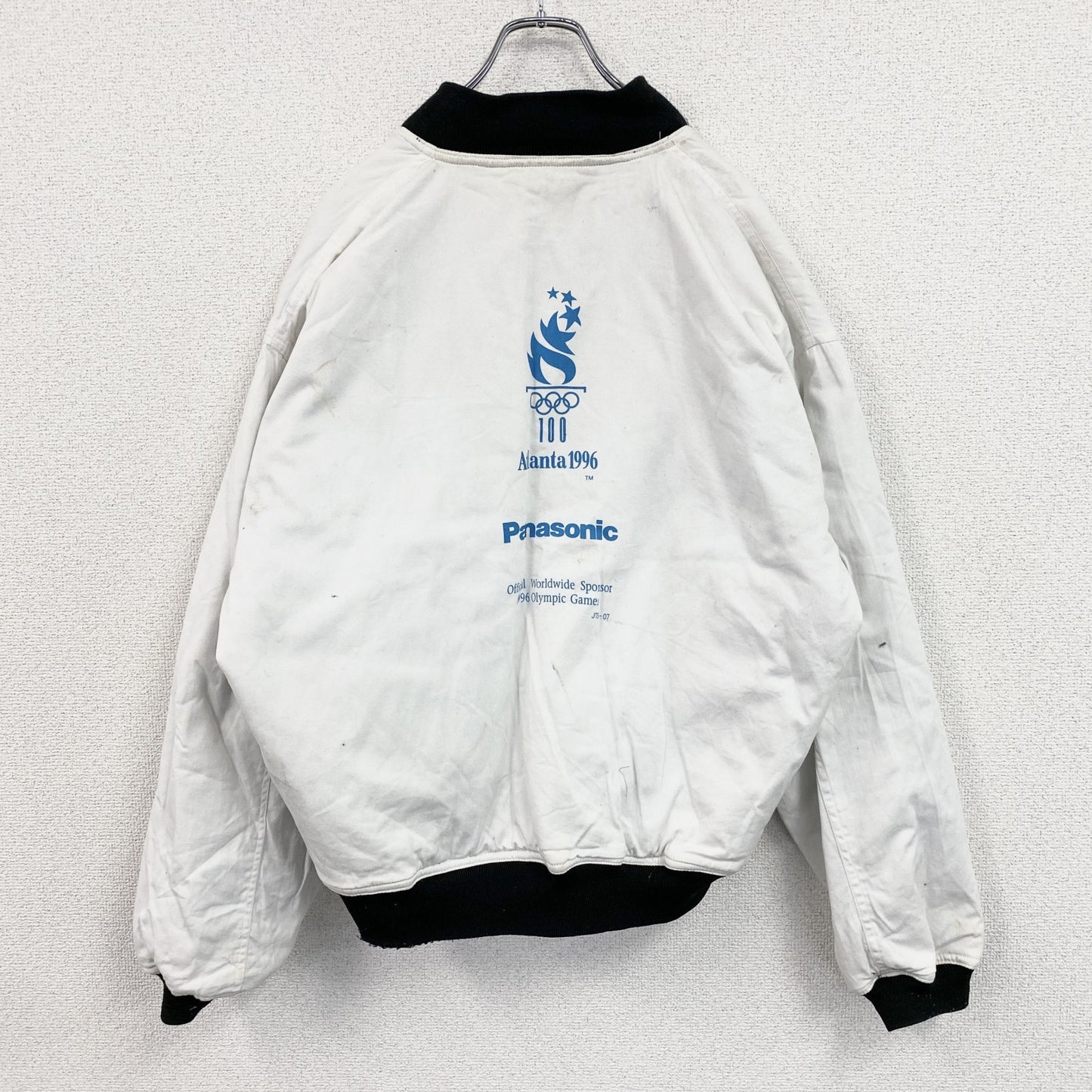 90s　アトランタオリンピック1996　Panasonic　スタジャン　リバーシブル　ホワイト　ブラック　XLサイズ