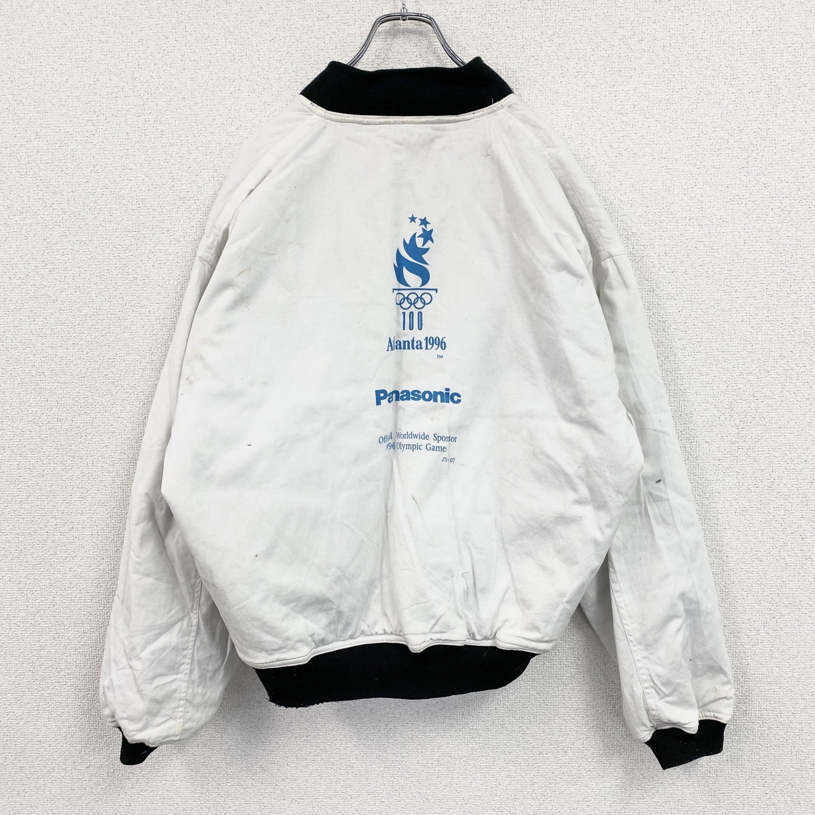 90s　アトランタオリンピック1996　Panasonic　スタジャン　リバーシブル　ホワイト　ブラック　XLサイズ