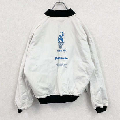 90s　アトランタオリンピック1996　Panasonic　スタジャン　リバーシブル　ホワイト　ブラック　XLサイズ
