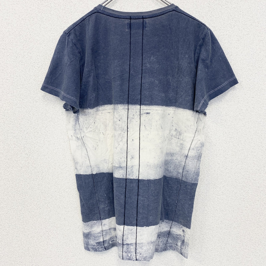 古着 used　RELIGION　レリジョン　半袖プリントTシャツ　ドクロ　スター　ワンポイント刺繍　ブルー　ホワイト　Sサイズ