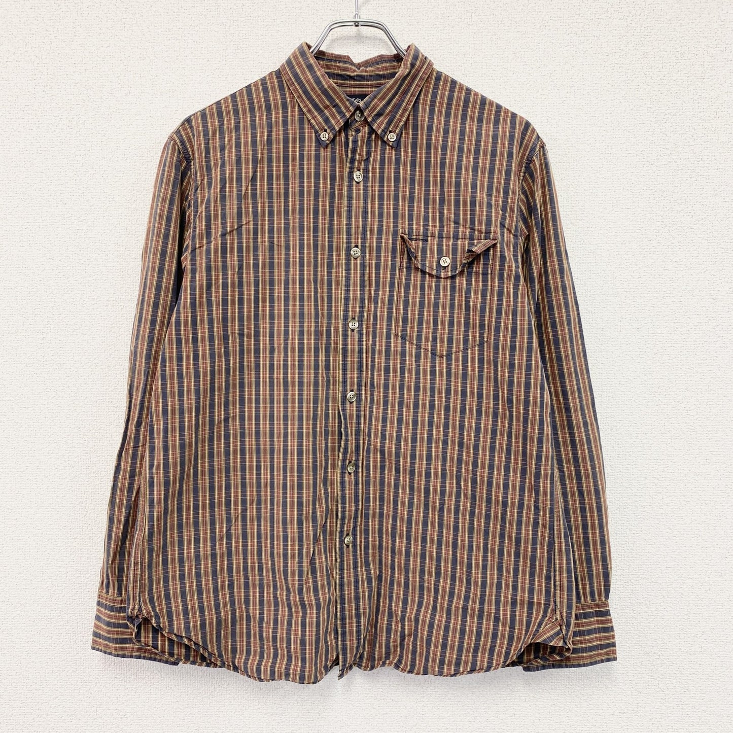 L.L.Bean　エルエルビーン　長袖ボタンダウンシャツ　チェック柄　フラップポケット　マルチカラー　Mサイズ