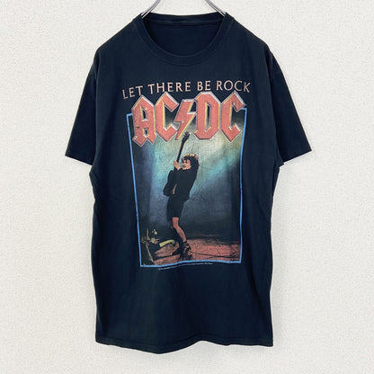古着 used　AC/DC　エーシー ディーシー　半袖バンドプリントTシャツ　ロゴT　カジュアルデザイン　黒　ブラック　Mサイズ