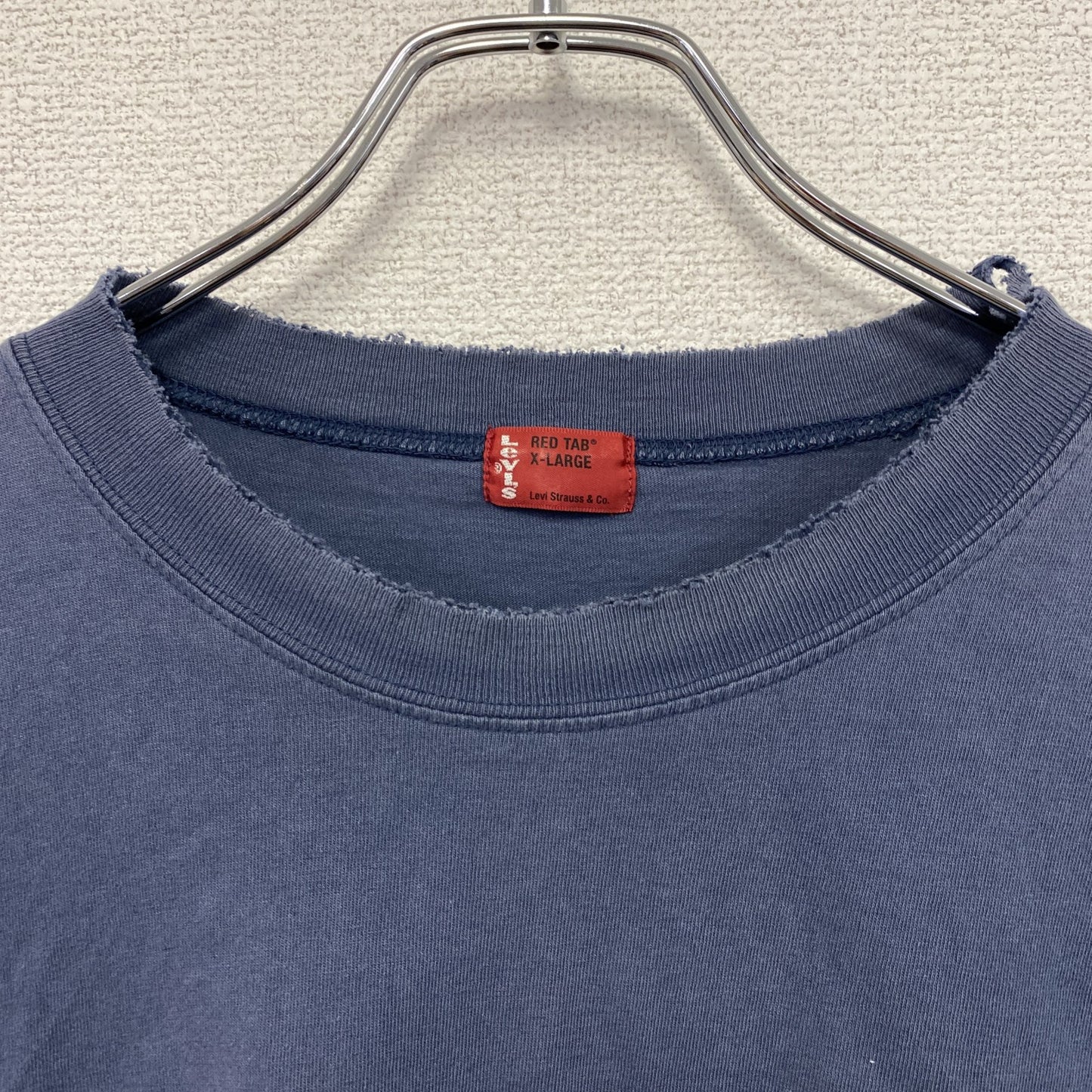 Levi's　リーバイス　半袖プリントTシャツ　フェード　デカロゴ　紺　ネイビー　XLサイズ