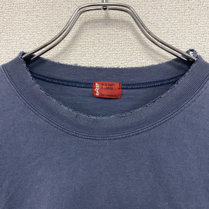Levi's　リーバイス　半袖プリントTシャツ　フェード　デカロゴ　紺　ネイビー　XLサイズ