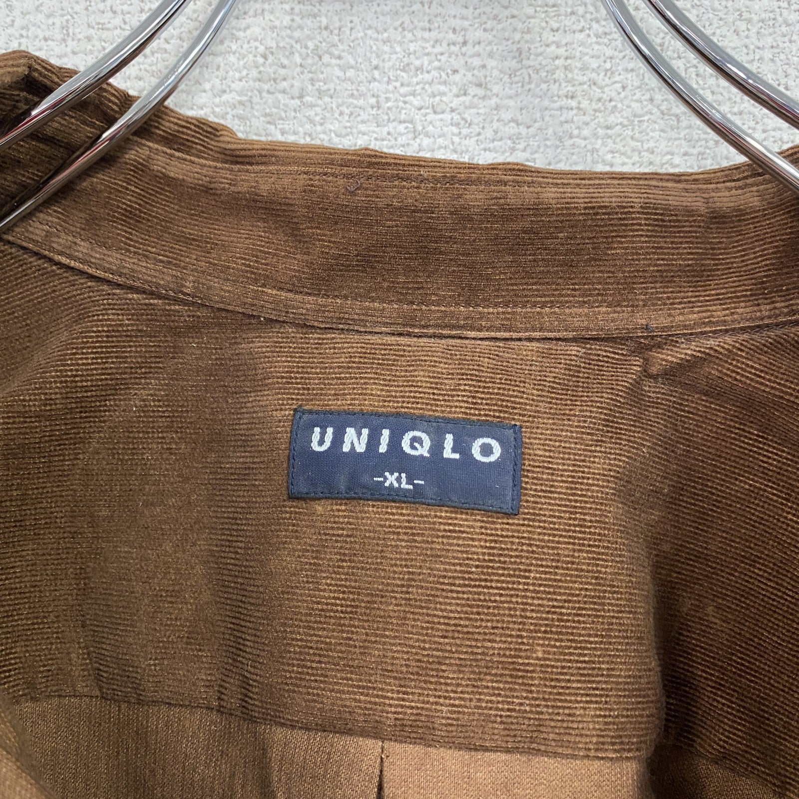 ～00s　UNIQLO　ユニクロ　長袖コーデュロイシャツ　ボタンダウンシャツ　茶色　ブラウン　XLサイズ