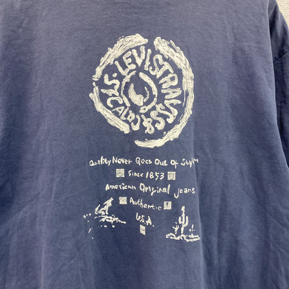 Levi's　リーバイス　半袖プリントTシャツ　フェード　デカロゴ　紺　ネイビー　XLサイズ