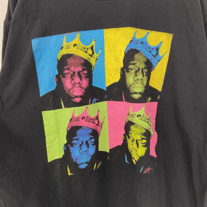 古着 used　半袖プリントTシャツ　クルーネック　グラフィックT　カジュアルデザイン　大冠　冠　レトロ　黒　ブラック　Mサイズ