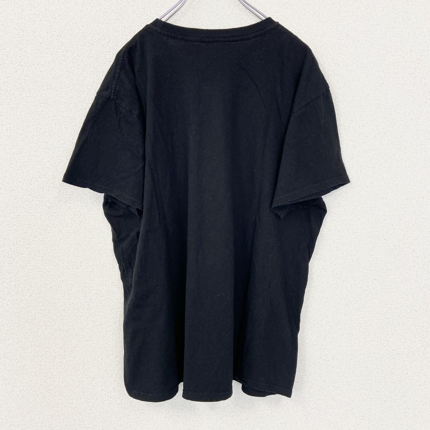 古着 used　半袖プリントTシャツ　クルーネック　グラフィックT　カジュアルデザイン　大冠　冠　レトロ　黒　ブラック　Mサイズ