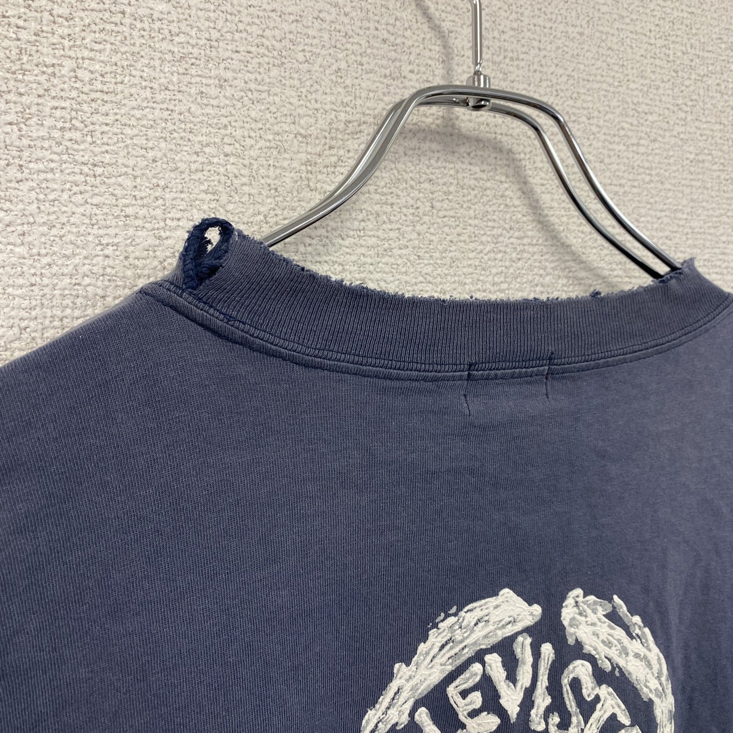 Levi's　リーバイス　半袖プリントTシャツ　フェード　デカロゴ　紺　ネイビー　XLサイズ