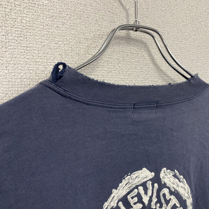 Levi's　リーバイス　半袖プリントTシャツ　フェード　デカロゴ　紺　ネイビー　XLサイズ